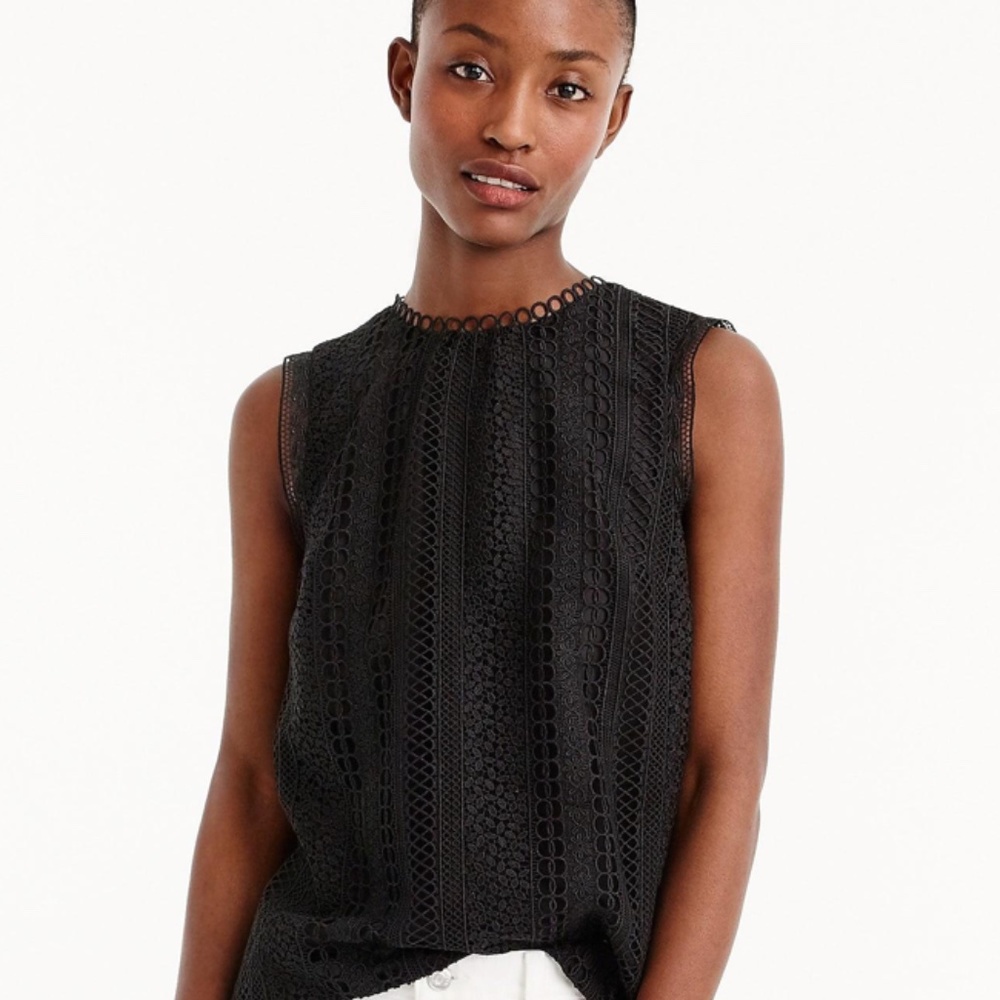 J Crew mixed lace top
